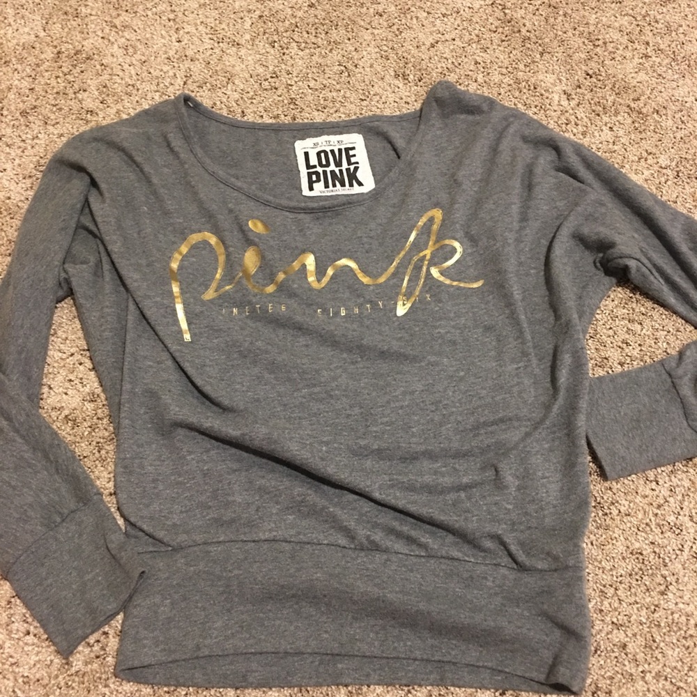 Gray PINK sweatshirt.